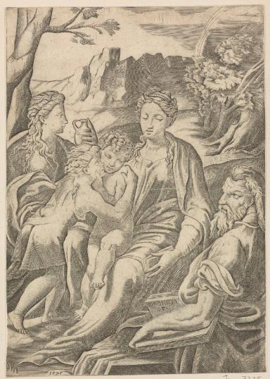 Maria mit Kind, Johannesknaben, Magdalena und Moses