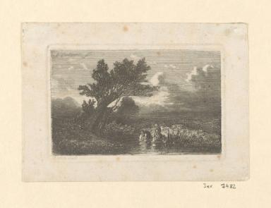 Landschaft mit zwei Frauen am Fluss