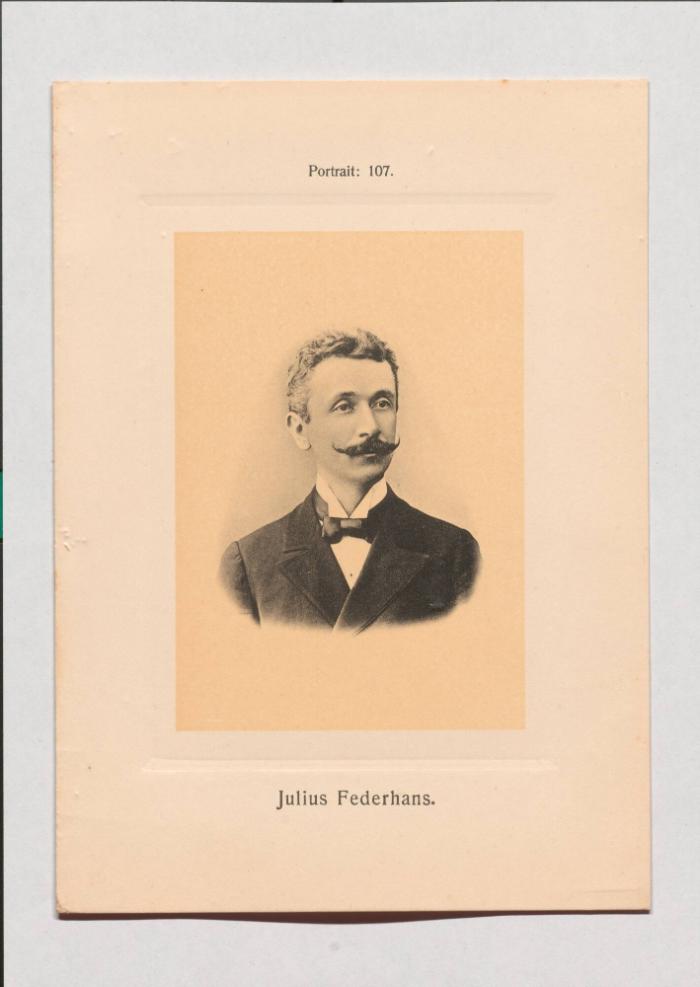 Julius Federhans aus Adolph Goldbergs Porträt-Sammlung hervorragender Flöten-Virtuosen, Dilettanten und Komponisten