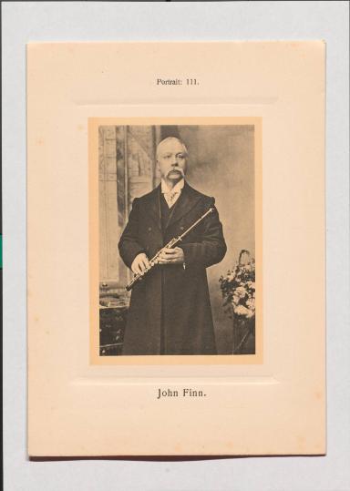 John Finn aus Adolph Goldbergs Porträt-Sammlung hervorragender Flöten-Virtuosen, Dilettanten und Komponisten
