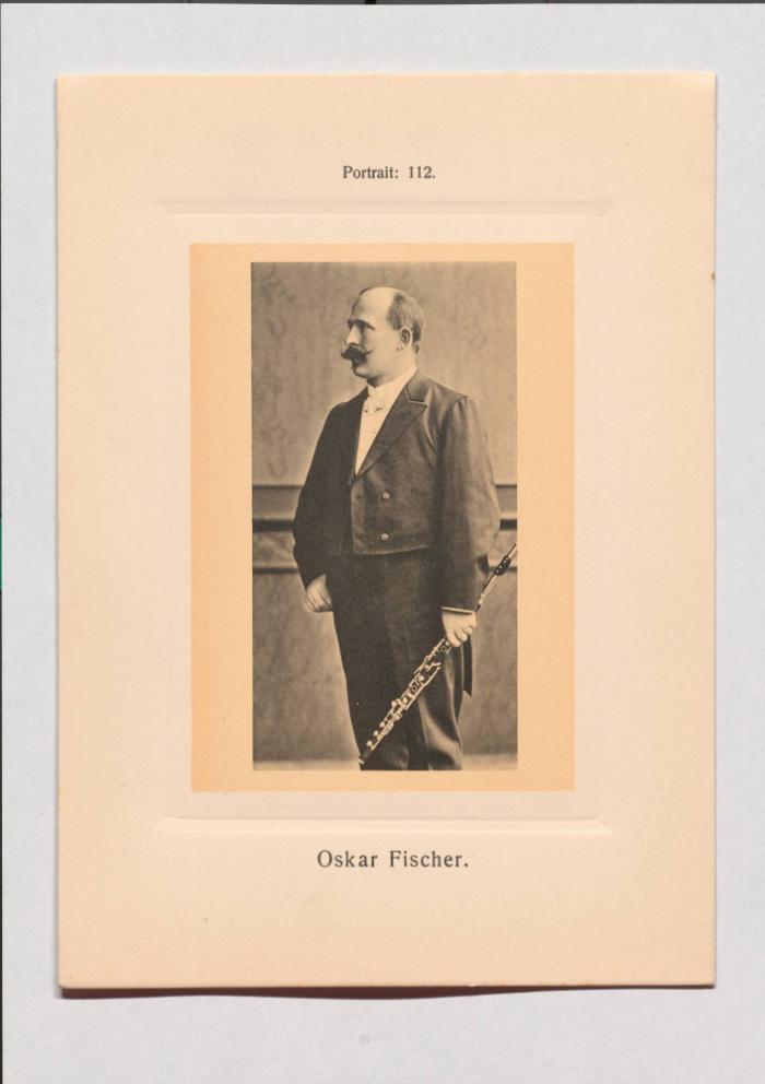 Oskar Fischer aus Adolph Goldbergs Porträt-Sammlung hervorragender Flöten-Virtuosen, Dilettanten und Komponisten
