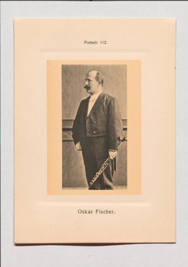 Oskar Fischer aus Adolph Goldbergs Porträt-Sammlung hervorragender Flöten-Virtuosen, Dilettanten und Komponisten