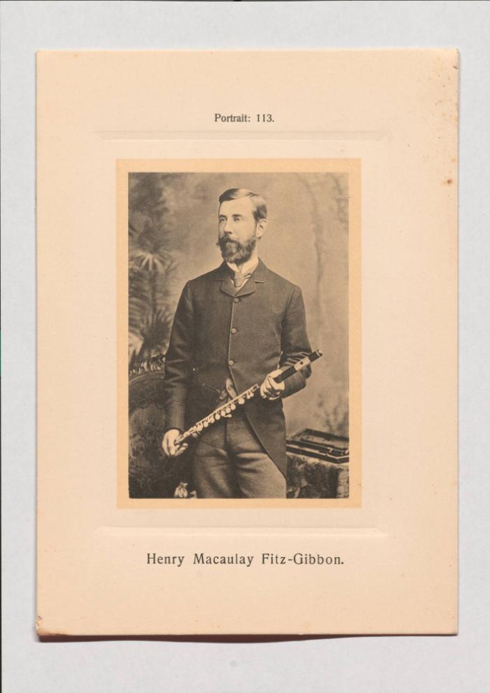 Henry Macaulay Fitz-Gibbon aus Adolph Goldbergs Porträt-Sammlung hervorragender Flöten-Virtuosen, Dilettanten und Komponisten