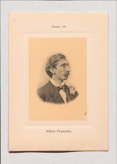 Albert Fransella aus Adolph Goldbergs Porträt-Sammlung hervorragender Flöten-Virtuosen, Dilettanten und Komponisten