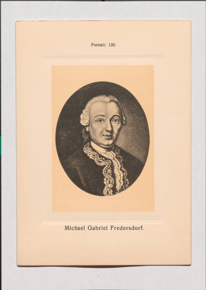 Michael Gabriel Federsdorf aus Adolph Goldbergs Porträt-Sammlung hervorragender Flöten-Virtuosen, Dilettanten und Komponisten