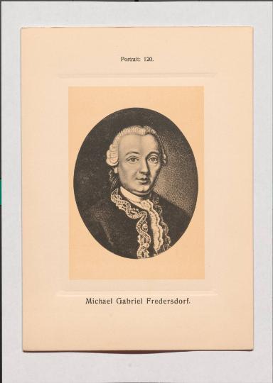 Michael Gabriel Federsdorf aus Adolph Goldbergs Porträt-Sammlung hervorragender Flöten-Virtuosen, Dilettanten und Komponisten