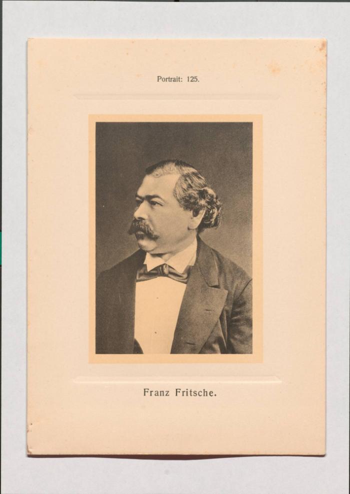 Franz Fritsche aus Adolph Goldbergs Porträt-Sammlung hervorragender Flöten-Virtuosen, Dilettanten und Komponisten