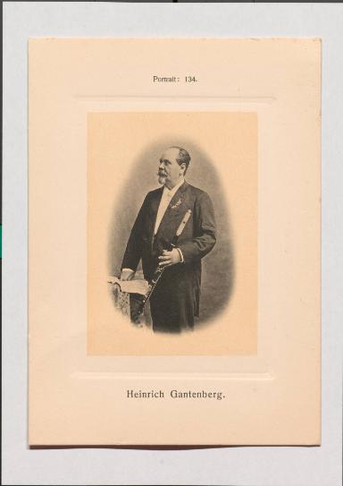 Heinrich Gantenberg aus Adolph Goldbergs Porträt-Sammlung hervorragender Flöten-Virtuosen, Dilettanten und Komponisten