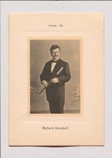 Richard Gersdorf aus Adolph Goldbergs Porträt-Sammlung hervorragender Flöten-Virtuosen, Dilettanten und Komponisten