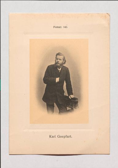 Karl Goepfart aus Adolph Goldbergs Porträt-Sammlung hervorragender Flöten-Virtuosen, Dilettanten und Komponisten