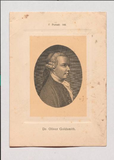Dr. Oliver Goldsmith aus Adolph Goldbergs Porträt-Sammlung hervorragender Flöten-Virtuosen, Dilettanten und Komponisten
