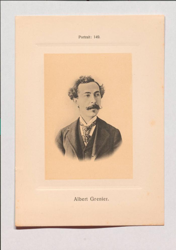Albert Grenier aus Adolph Goldbergs Porträt-Sammlung hervorragender Flöten-Virtuosen, Dilettanten und Komponisten