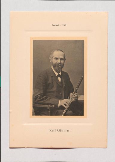 Karl Günther aus Adolph Goldbergs Porträt-Sammlung hervorragender Flöten-Virtuosen, Dilettanten und Komponisten