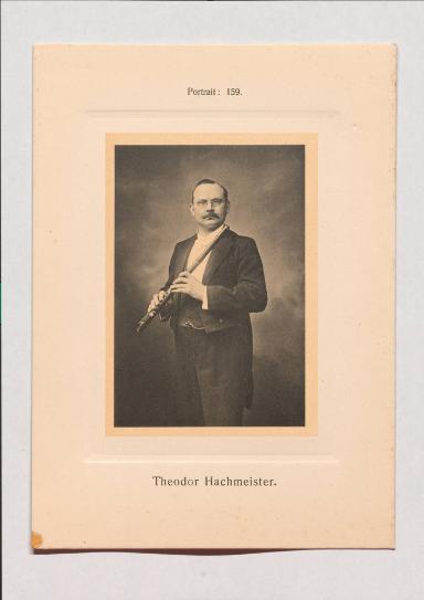 Theodor Hachmeister aus Adolph Goldbergs Porträt-Sammlung hervorragender Flöten-Virtuosen, Dilettanten und Komponisten