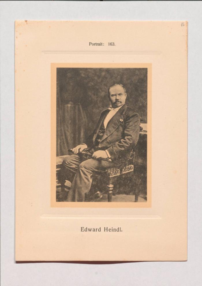 Edward Heindl aus Adolph Goldbergs Porträt-Sammlung hervorragender Flöten-Virtuosen, Dilettanten und Komponisten