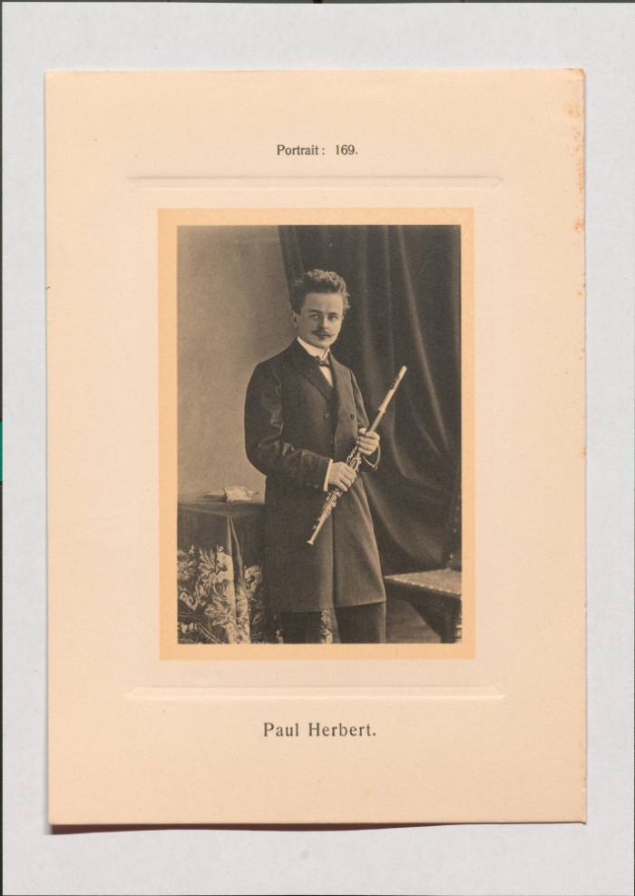 Paul Herbert aus Adolph Goldbergs Porträt-Sammlung hervorragender Flöten-Virtuosen, Dilettanten und Komponisten