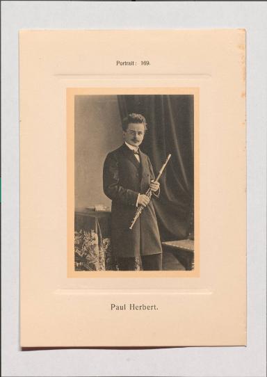 Paul Herbert aus Adolph Goldbergs Porträt-Sammlung hervorragender Flöten-Virtuosen, Dilettanten und Komponisten