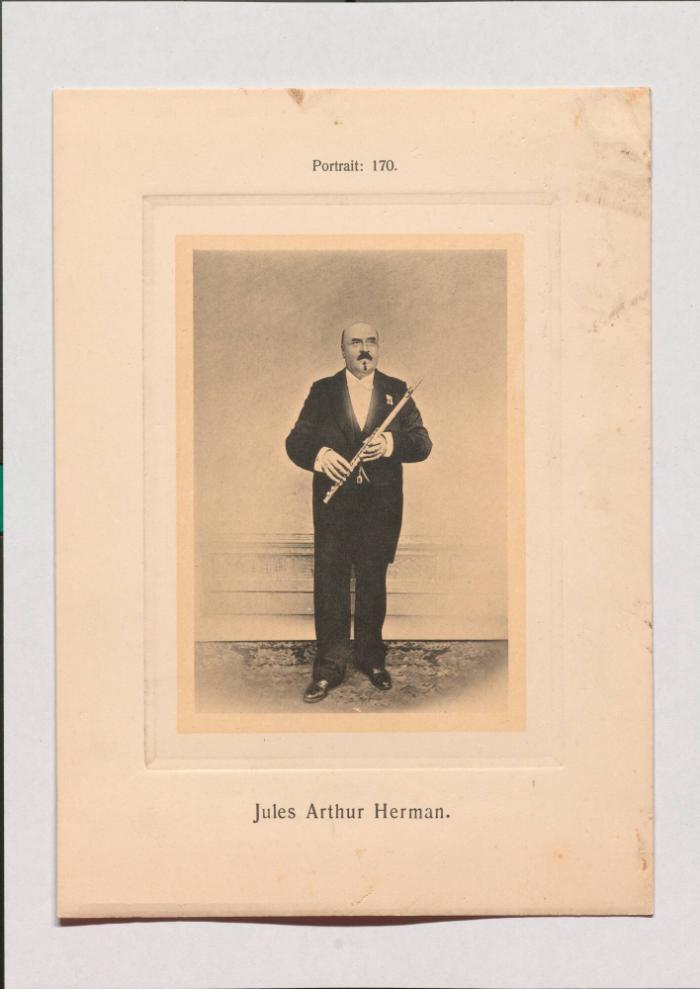 Jules Arthur Herman aus Adolph Goldbergs Porträt-Sammlung hervorragender Flöten-Virtuosen, Dilettanten und Komponisten