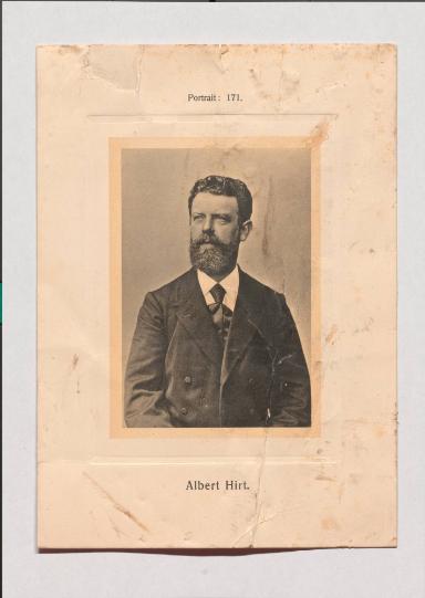 Albert Hirt aus Adolph Goldbergs Porträt-Sammlung hervorragender Flöten-Virtuosen, Dilettanten und Komponisten