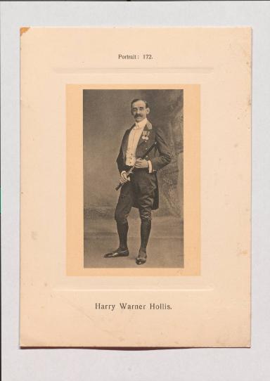 Harry Warner Hollis aus Adolph Goldbergs Porträt-Sammlung hervorragender Flöten-Virtuosen, Dilettanten und Komponisten