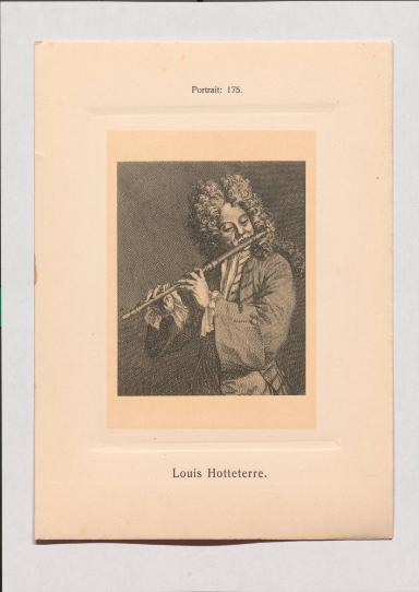 Louis Hotteterre aus Adolph Goldbergs Porträt-Sammlung hervorragender Flöten-Virtuosen, Dilettanten und Komponisten