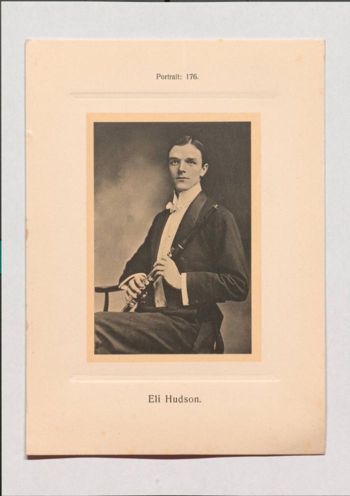 Eli Hudson aus Adolph Goldbergs Porträt-Sammlung hervorragender Flöten-Virtuosen, Dilettanten und Komponisten