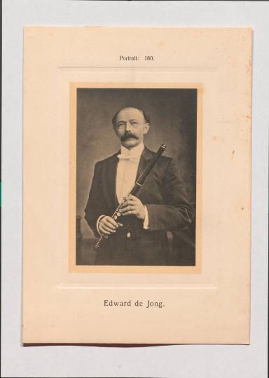 Edward de Jong aus Adolph Goldbergs Porträt-Sammlung hervorragender Flöten-Virtuosen, Dilettanten und Komponisten
