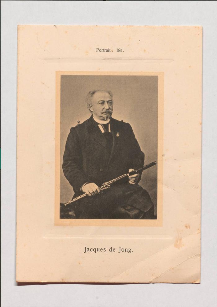 Jaques de Jong aus Adolph Goldbergs Porträt-Sammlung hervorragender Flöten-Virtuosen, Dilettanten und Komponisten