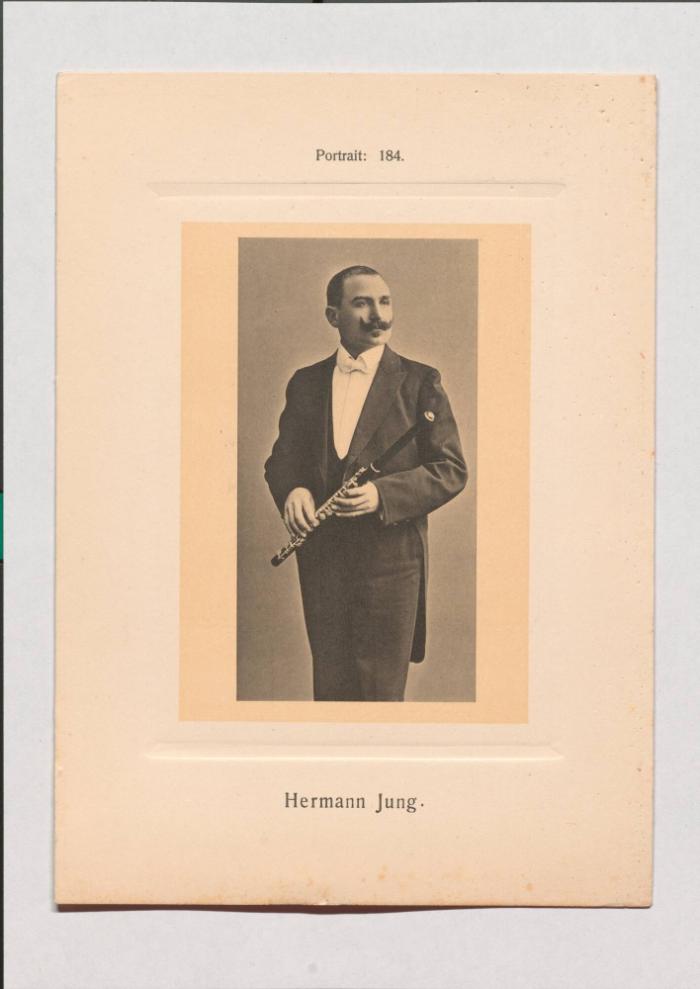 Hermann Jung aus Adolph Goldbergs Porträt-Sammlung hervorragender Flöten-Virtuosen, Dilettanten und Komponisten