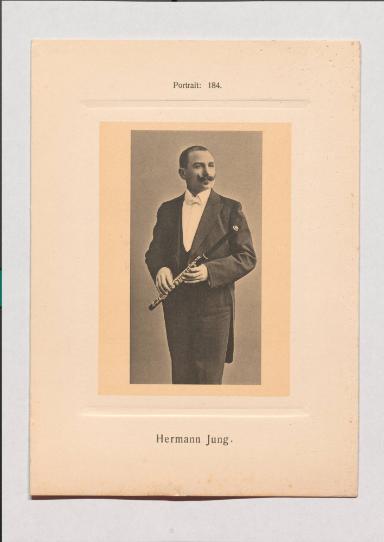 Hermann Jung aus Adolph Goldbergs Porträt-Sammlung hervorragender Flöten-Virtuosen, Dilettanten und Komponisten