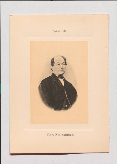 Carl Kleinstüber aus Adolph Goldbergs Porträt-Sammlung hervorragender Flöten-Virtuosen, Dilettanten und Komponisten