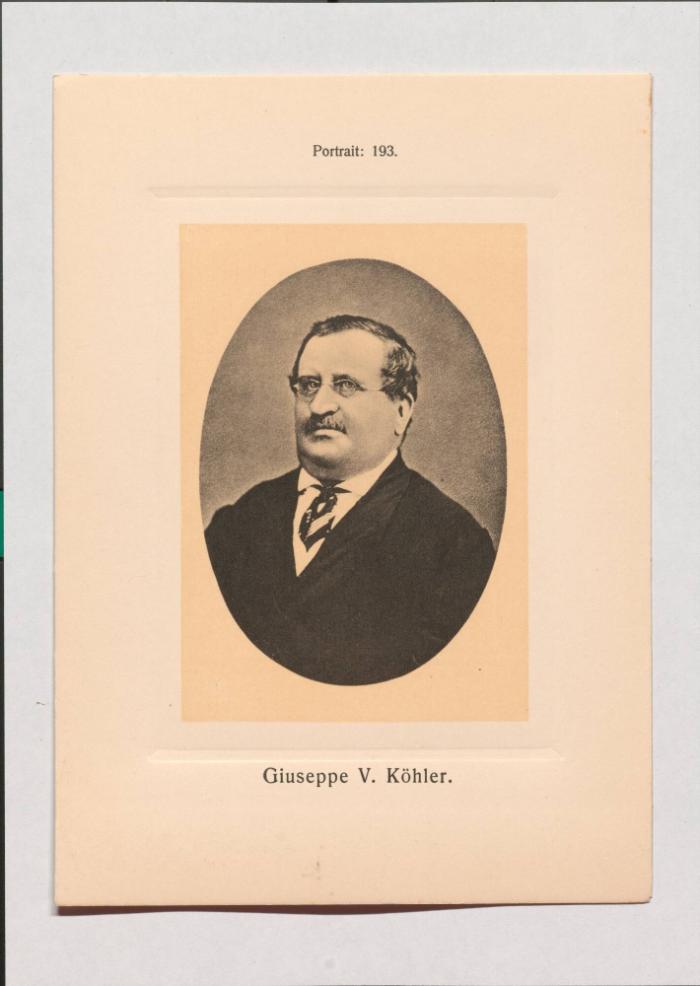 Giuseppe V. Köhler aus Adolph Goldbergs Porträt-Sammlung hervorragender Flöten-Virtuosen, Dilettanten und Komponisten