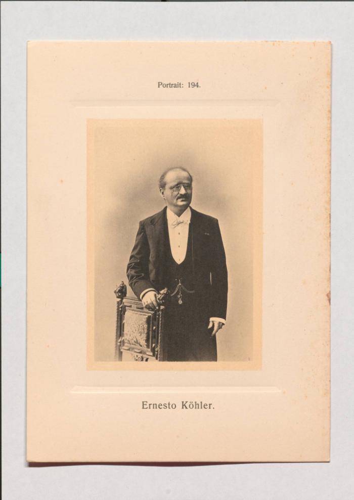 Ernesto Köhler aus Adolph Goldbergs Porträt-Sammlung hervorragender Flöten-Virtuosen, Dilettanten und Komponisten