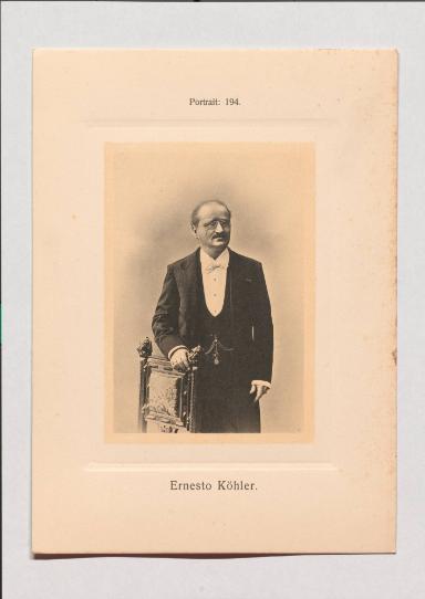 Ernesto Köhler aus Adolph Goldbergs Porträt-Sammlung hervorragender Flöten-Virtuosen, Dilettanten und Komponisten
