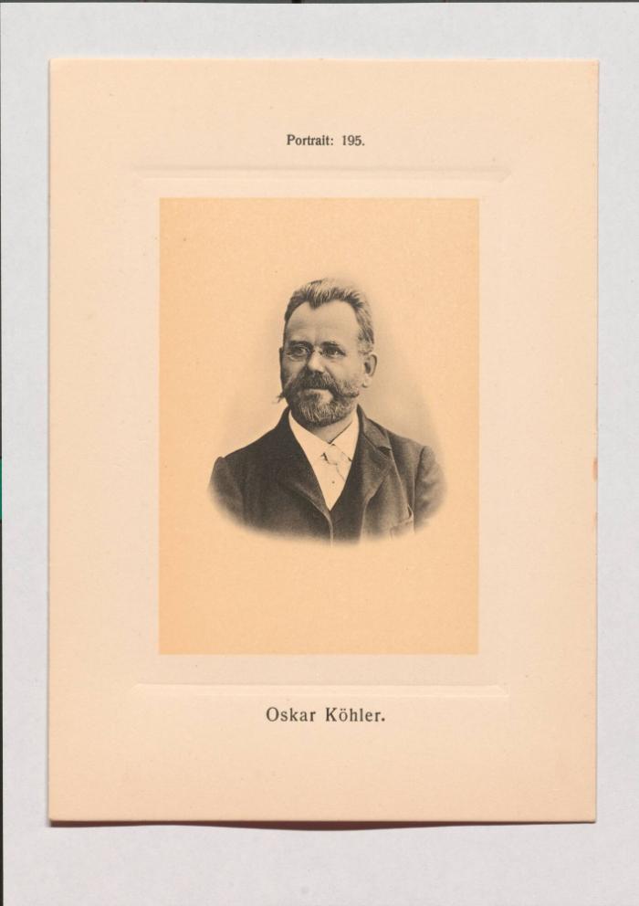 Oskar Köhler aus Adolph Goldbergs Porträt-Sammlung hervorragender Flöten-Virtuosen, Dilettanten und Komponisten