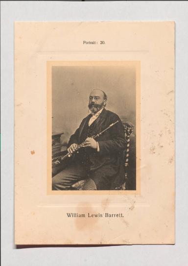 William Lewis Barrett aus Adolph Goldbergs Porträt-Sammlung hervorragender Flöten-Virtuosen, Dilettanten und Komponisten