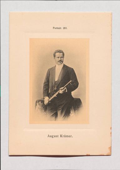 August Krämer aus Adolph Goldbergs Porträt-Sammlung hervorragender Flöten-Virtuosen, Dilettanten und Komponisten