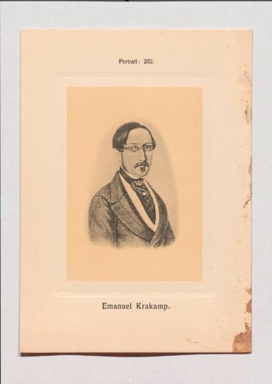 Emanuel Krakamp aus Adolph Goldbergs Porträt-Sammlung hervorragender Flöten-Virtuosen, Dilettanten und Komponisten