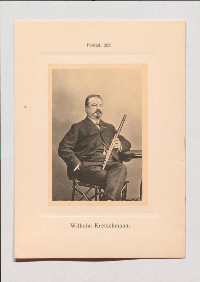 Wilhelm Kretschmann aus Adolph Goldbergs Porträt-Sammlung hervorragender Flöten-Virtuosen, Dilettanten und Komponisten
