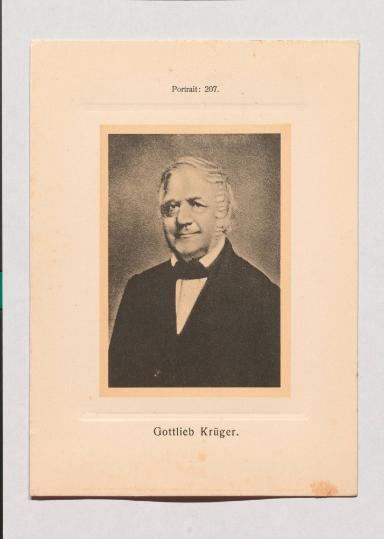 Gottlieb Krüger aus Adolph Goldbergs Porträt-Sammlung hervorragender Flöten-Virtuosen, Dilettanten und Komponisten