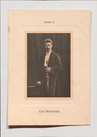 Carl Bartuschat aus Adolph Goldbergs Porträt-Sammlung hervorragender Flöten-Virtuosen, Dilettanten und Komponisten