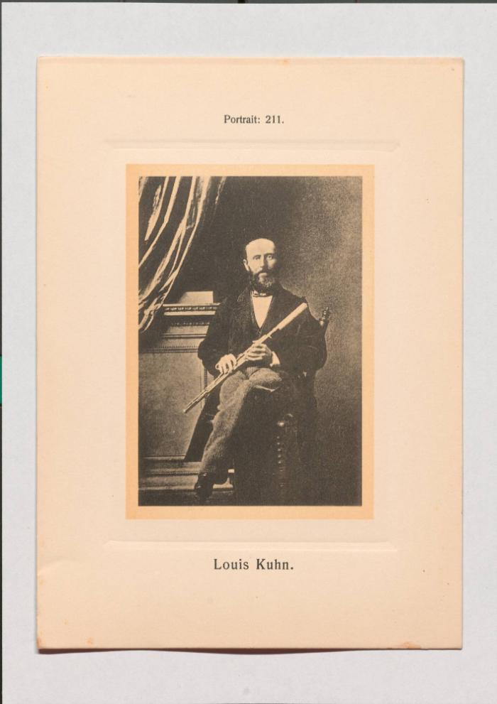 Louis Kuhn aus Adolph Goldbergs Porträt-Sammlung hervorragender Flöten-Virtuosen, Dilettanten und Komponisten