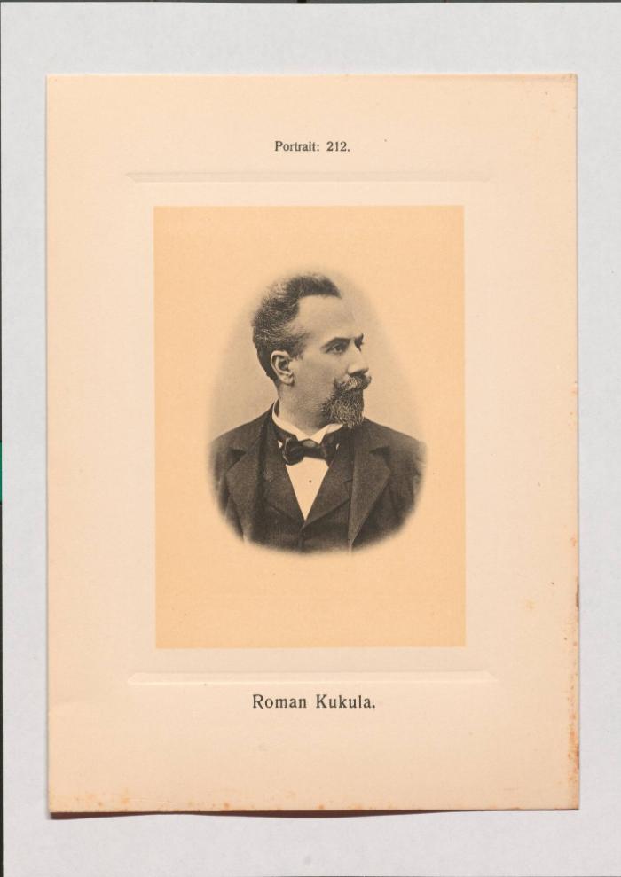 Roman Kukula aus Adolph Goldbergs Porträt-Sammlung hervorragender Flöten-Virtuosen, Dilettanten und Komponisten