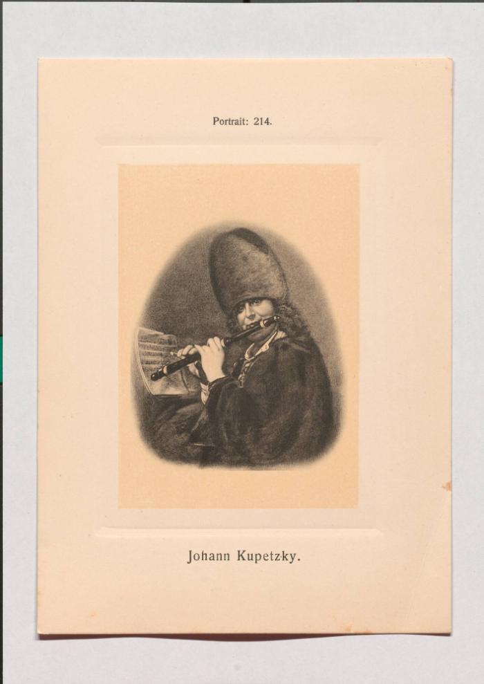 Johann Kupetzky aus Adolph Goldbergs Porträt-Sammlung hervorragender Flöten-Virtuosen, Dilettanten und Komponisten
