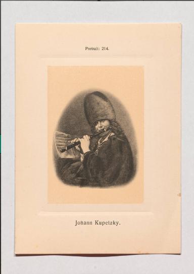 Johann Kupetzky aus Adolph Goldbergs Porträt-Sammlung hervorragender Flöten-Virtuosen, Dilettanten und Komponisten