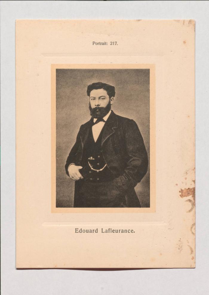 Edouard Lafleurance aus Adolph Goldbergs Porträt-Sammlung hervorragender Flöten-Virtuosen, Dilettanten und Komponisten