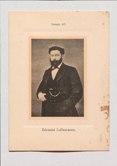 Edouard Lafleurance aus Adolph Goldbergs Porträt-Sammlung hervorragender Flöten-Virtuosen, Dilettanten und Komponisten