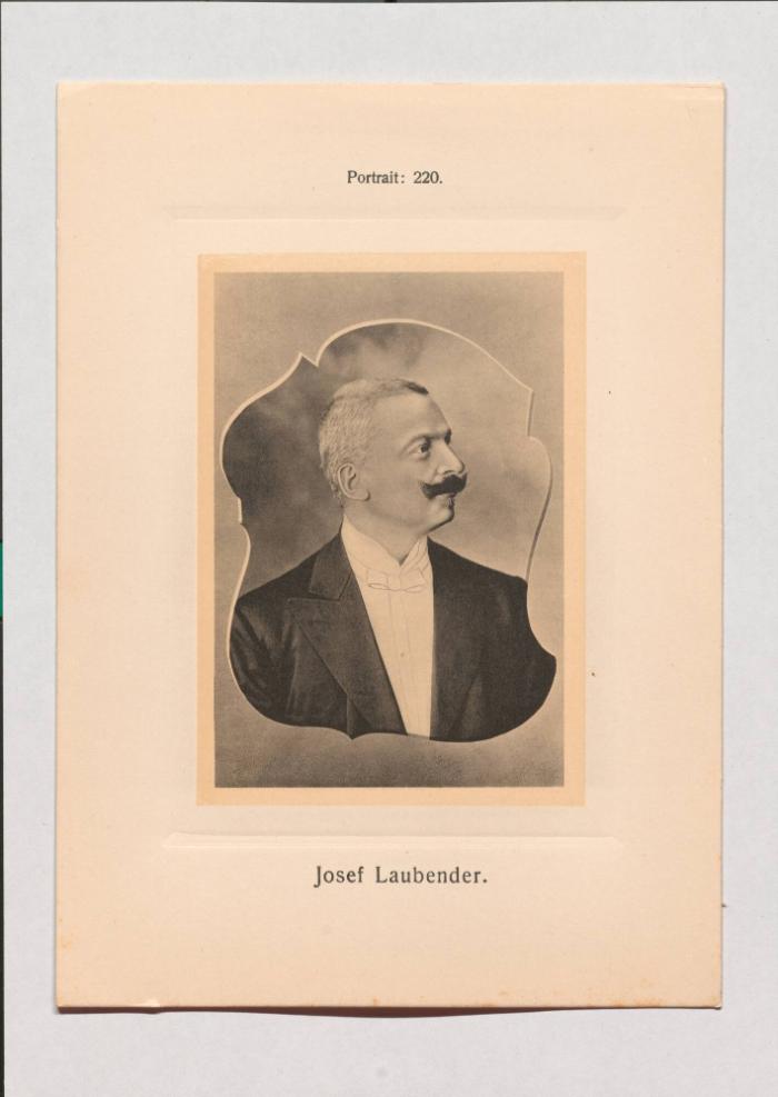 Josef Laubender aus Adolph Goldbergs Porträt-Sammlung hervorragender Flöten-Virtuosen, Dilettanten und Komponisten