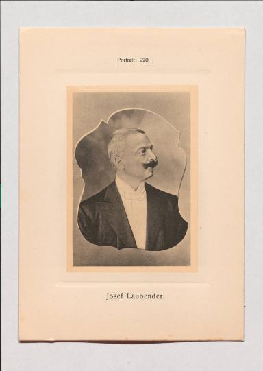 Josef Laubender aus Adolph Goldbergs Porträt-Sammlung hervorragender Flöten-Virtuosen, Dilettanten und Komponisten