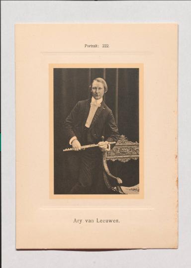 Ary van Leeuwen aus Adolph Goldbergs Porträt-Sammlung hervorragender Flöten-Virtuosen, Dilettanten und Komponisten